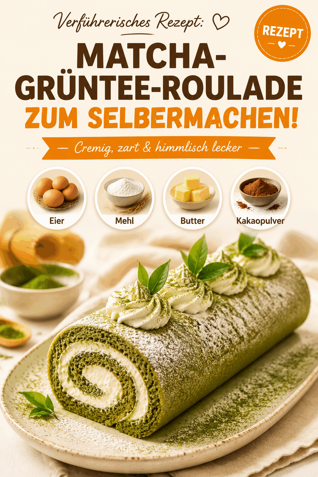 Verführerisches Rezept: Matcha-Grüntee-Roulade zum Selbermachen!