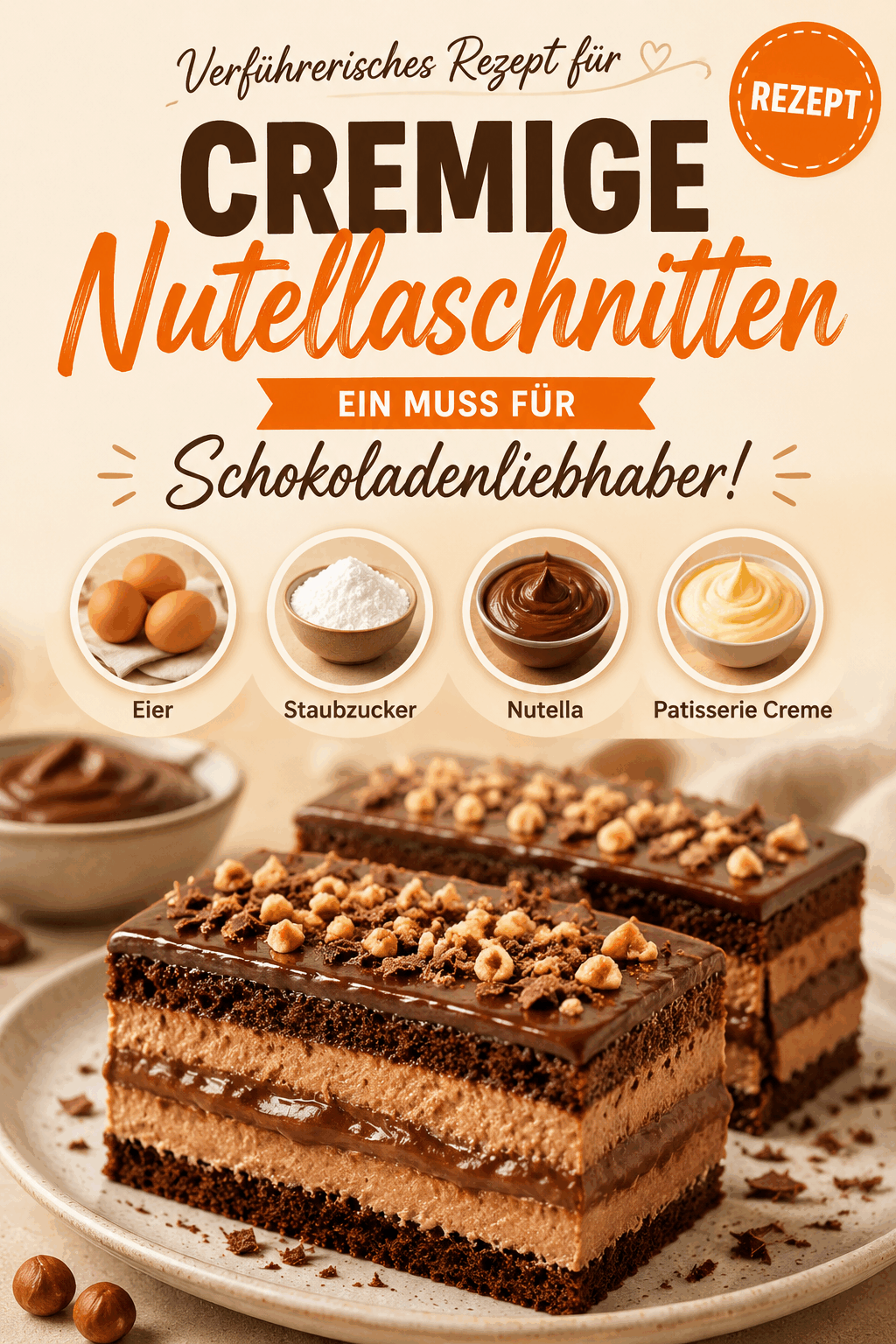 Verführerisches Rezept für cremige Nutellaschnitten – Ein Muss für Schokoladenliebhaber!