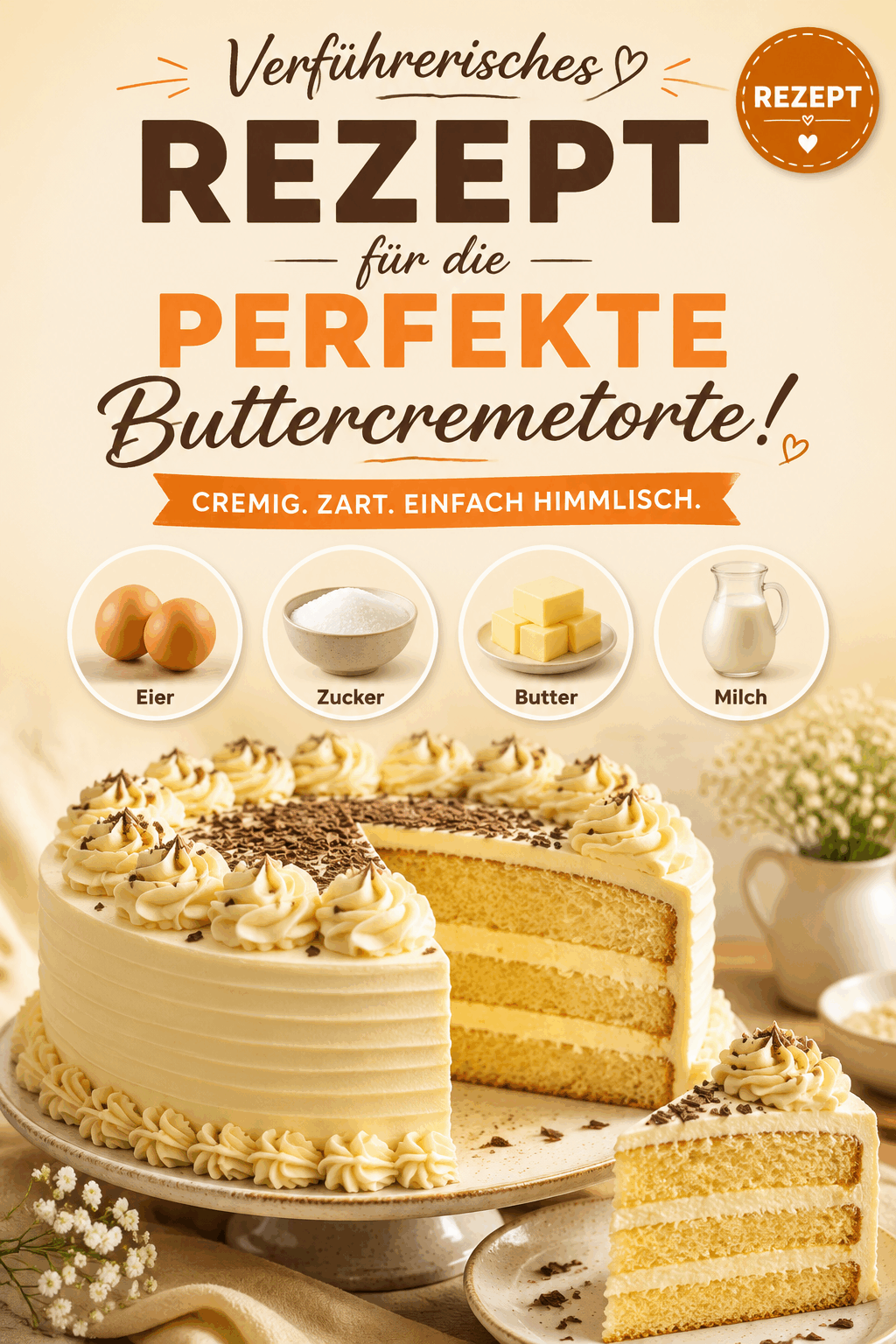 Verführerisches Rezept für die perfekte Buttercremetorte!