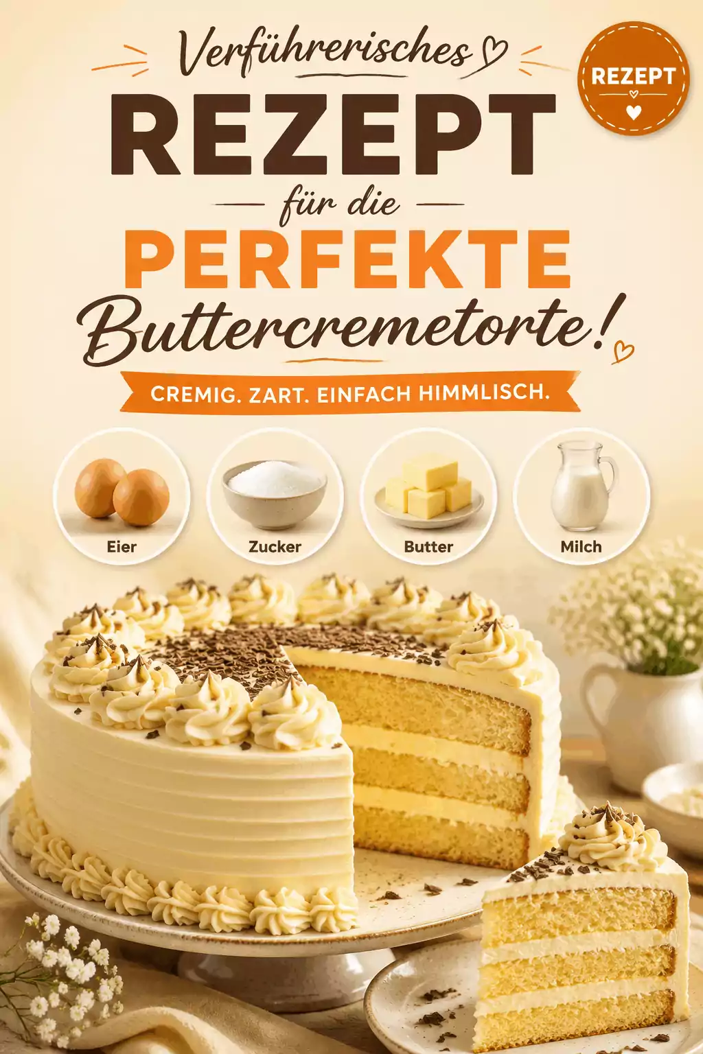 Verführerisches Rezept für die perfekte Buttercremetorte!