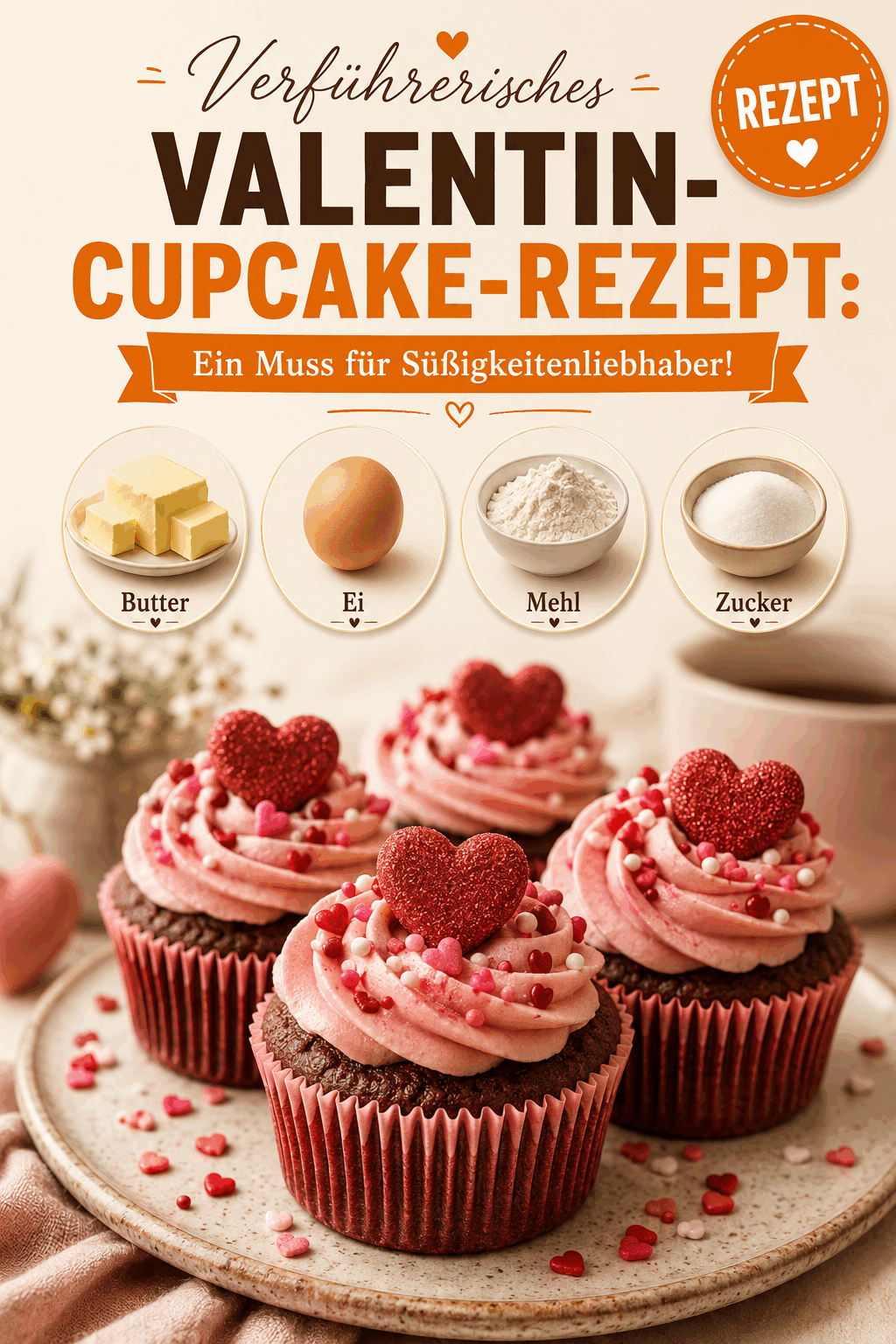Verführerisches Valentin-Cupcake-Rezept: Ein Muss für Süßigkeitenliebhaber!