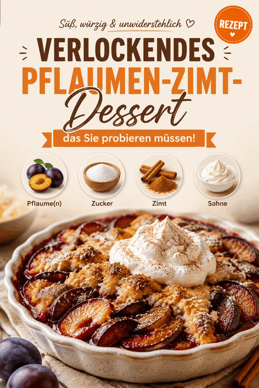 Verlockendes Pflaumen-Zimt-Dessert, das Sie probieren müssen!