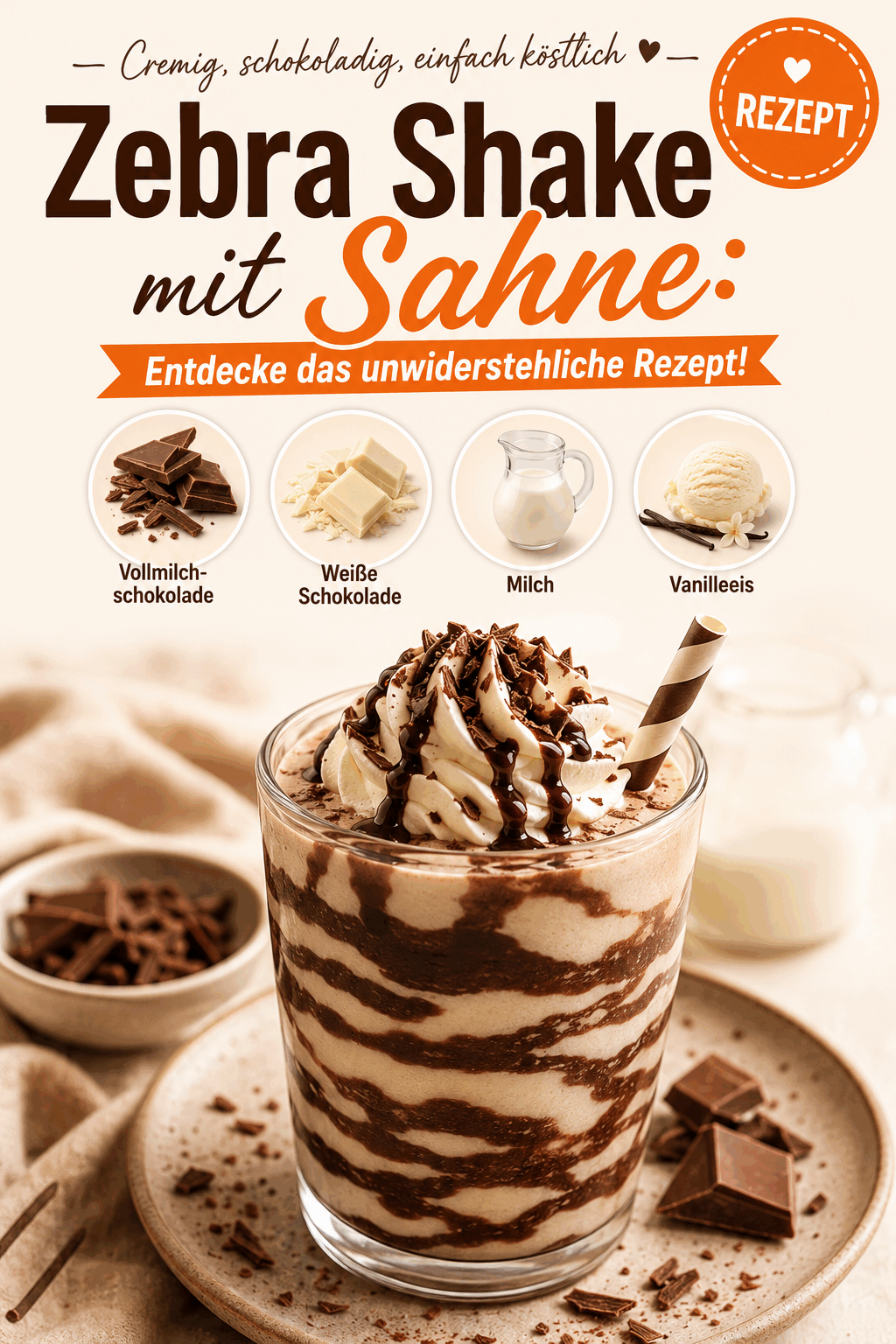 Zebra Shake mit Sahne: Entdecke das unwiderstehliche Rezept!