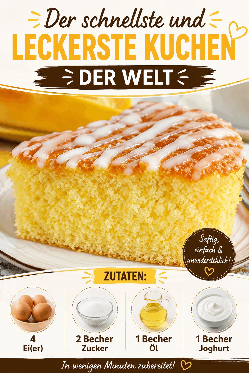 Der schnellste Kuchen der Welt – mit nur 6 Zutaten