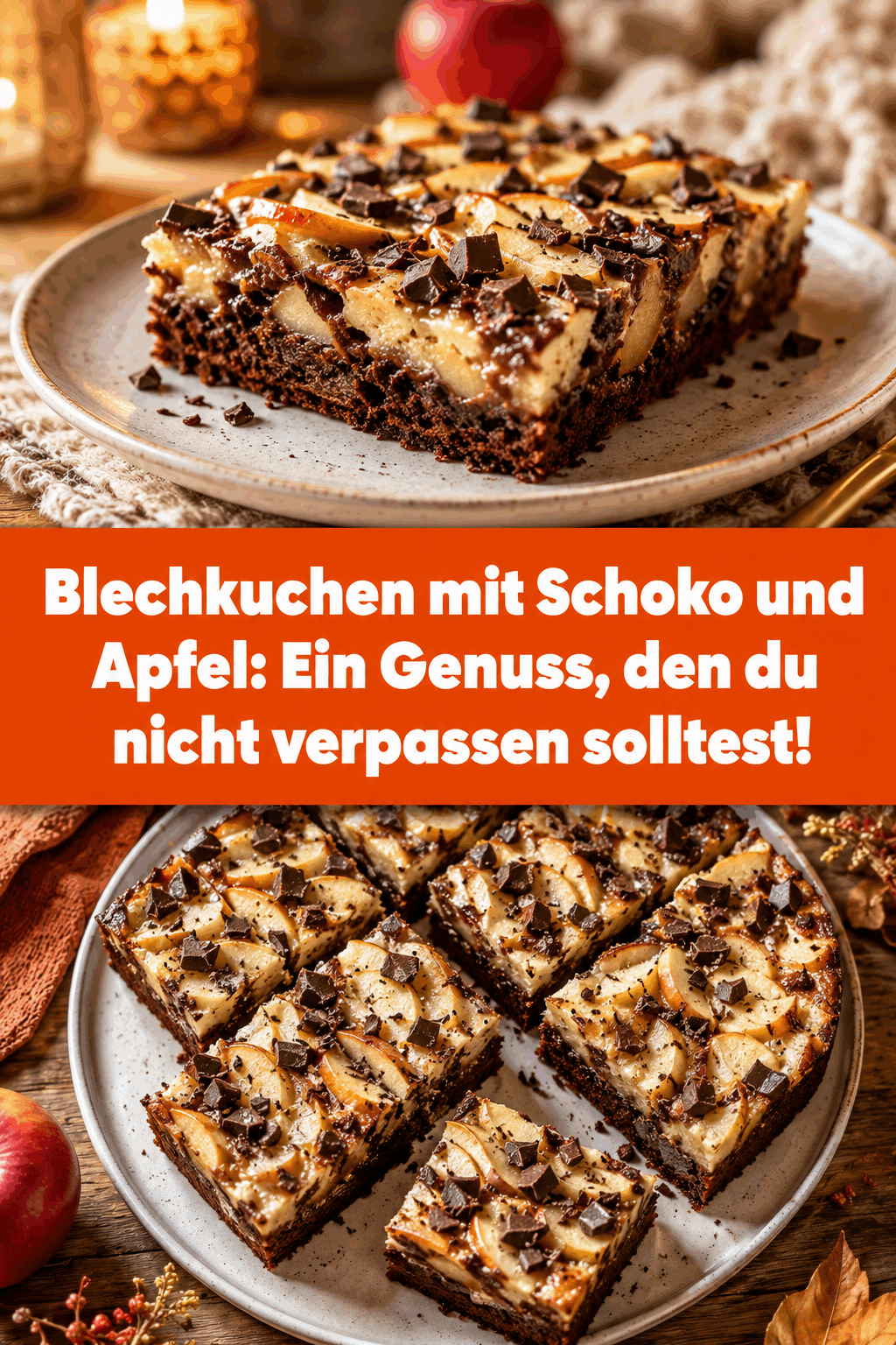 Blechkuchen mit Schoko und Apfel: Ein Genuss, den du nicht verpassen solltest!