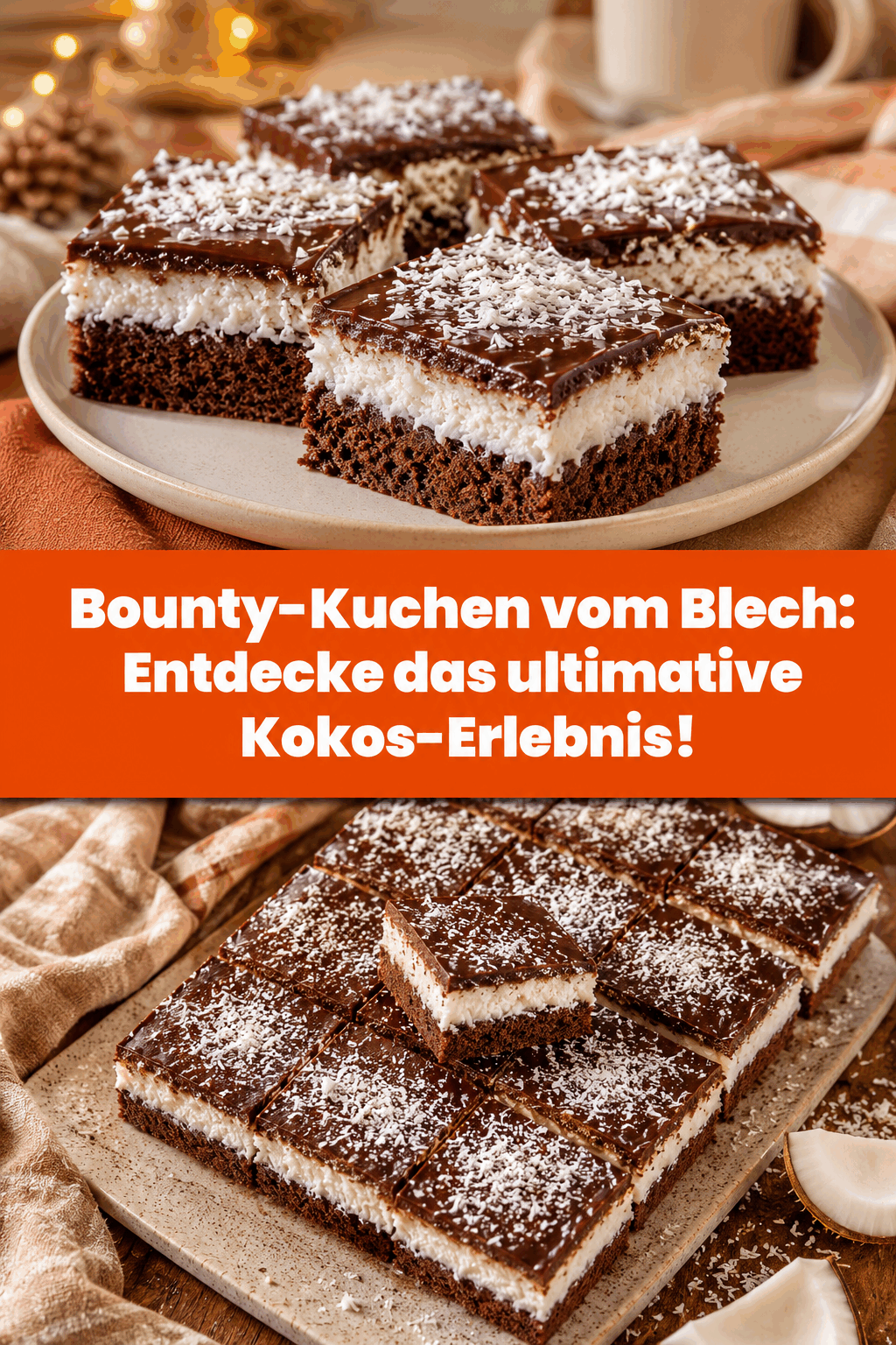 Bounty-Kuchen vom Blech: Entdecke das ultimative Kokos-Erlebnis!