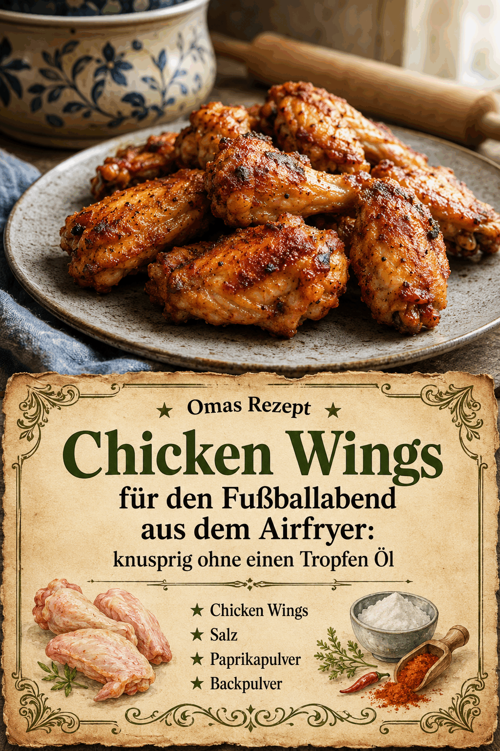 Chicken Wings für den Fußballabend aus dem Airfryer: knusprig ohne einen Tropfen Öl