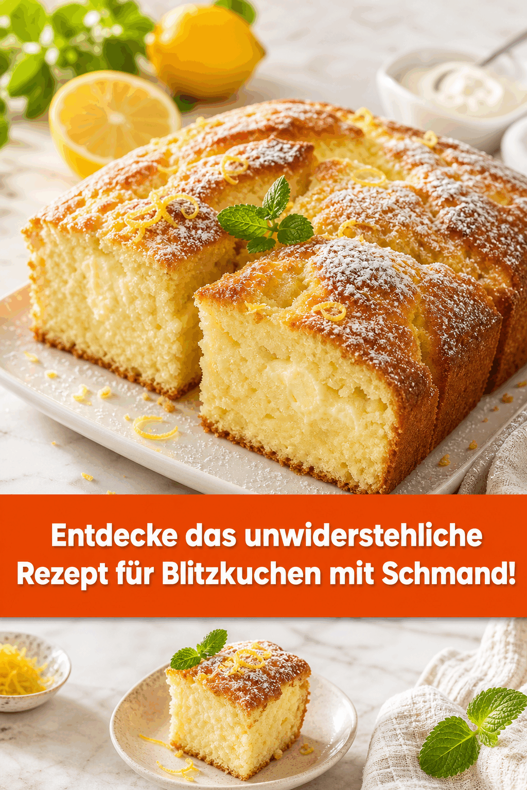 Entdecke das unwiderstehliche Rezept für Blitzkuchen mit Schmand!