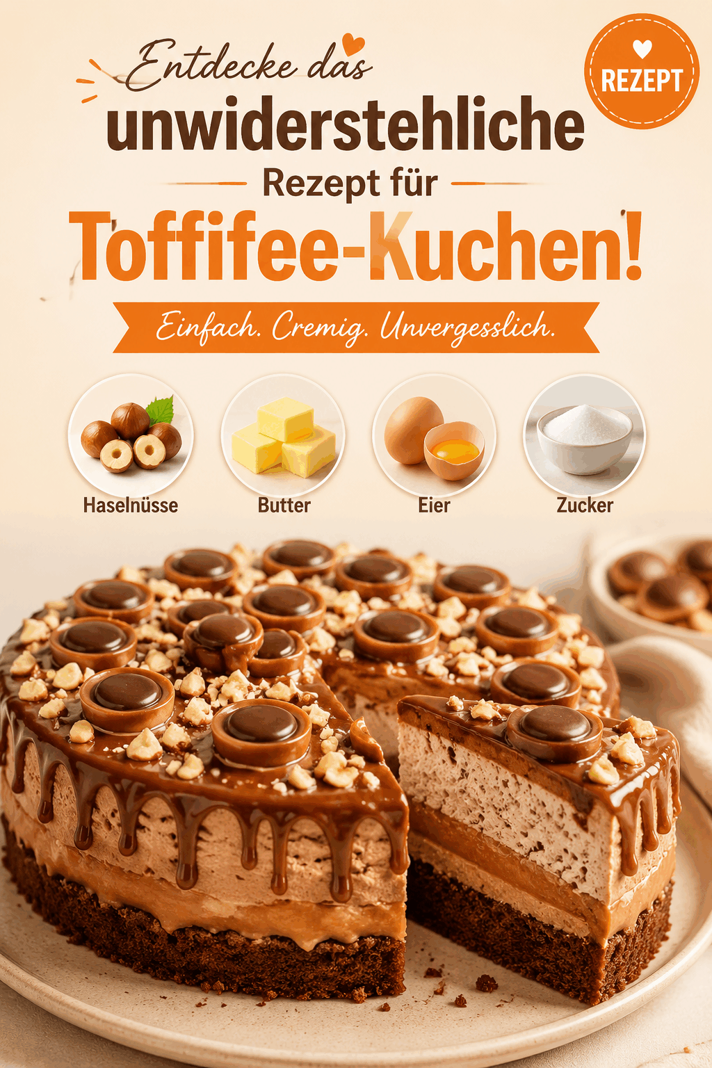 Entdecke das unwiderstehliche Rezept für Toffifee-Kuchen!