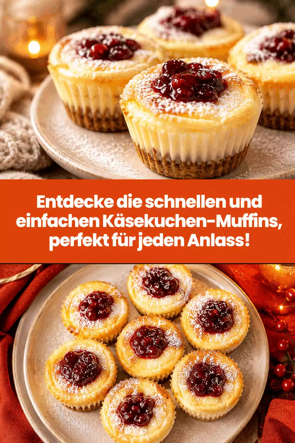 Entdecke die schnellen und einfachen Käsekuchen-Muffins, perfekt für jeden Anlass!