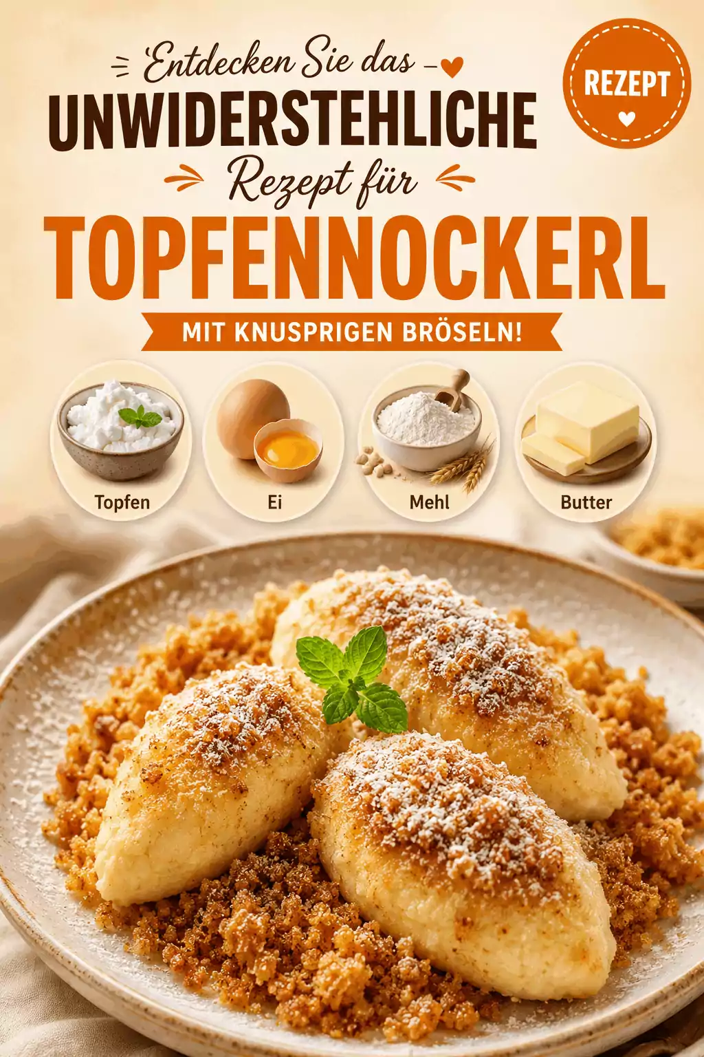 Entdecken Sie das unwiderstehliche Rezept für Topfennockerl mit knusprigen Bröseln!