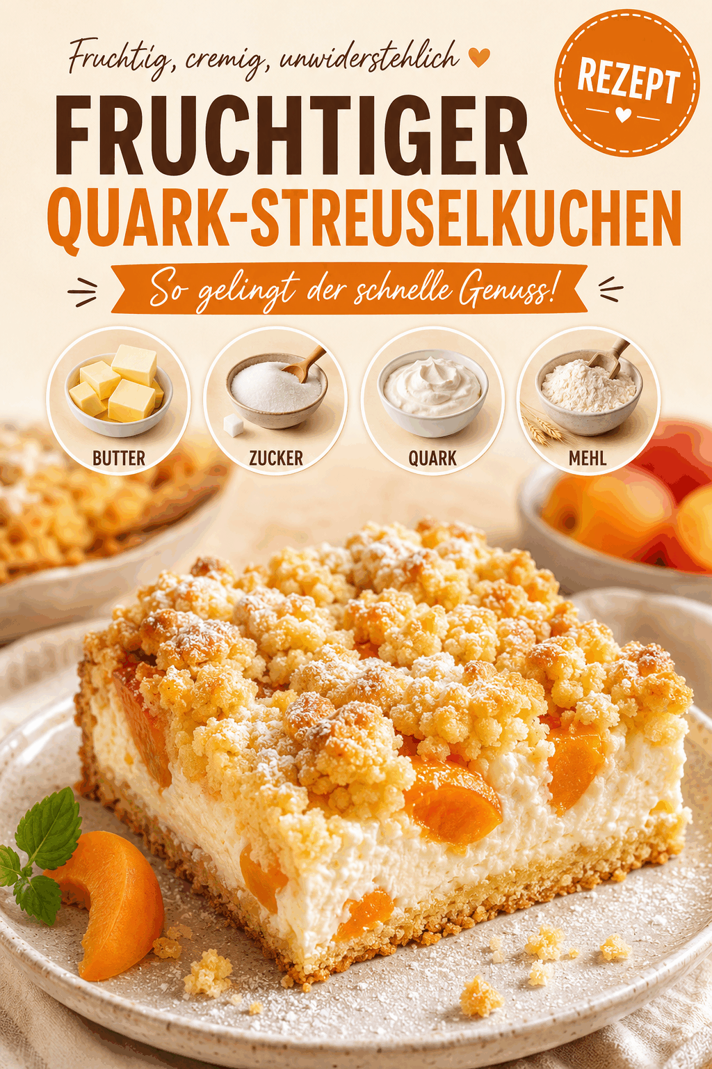 Fruchtiger Quark-Streuselkuchen: So gelingt der schnelle Genuss!