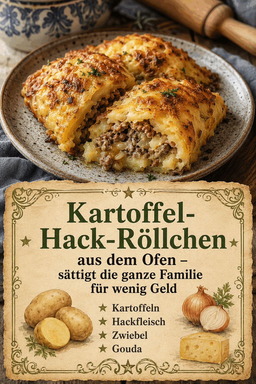 Kartoffeln Hackfleisch Zwiebel Gouda
