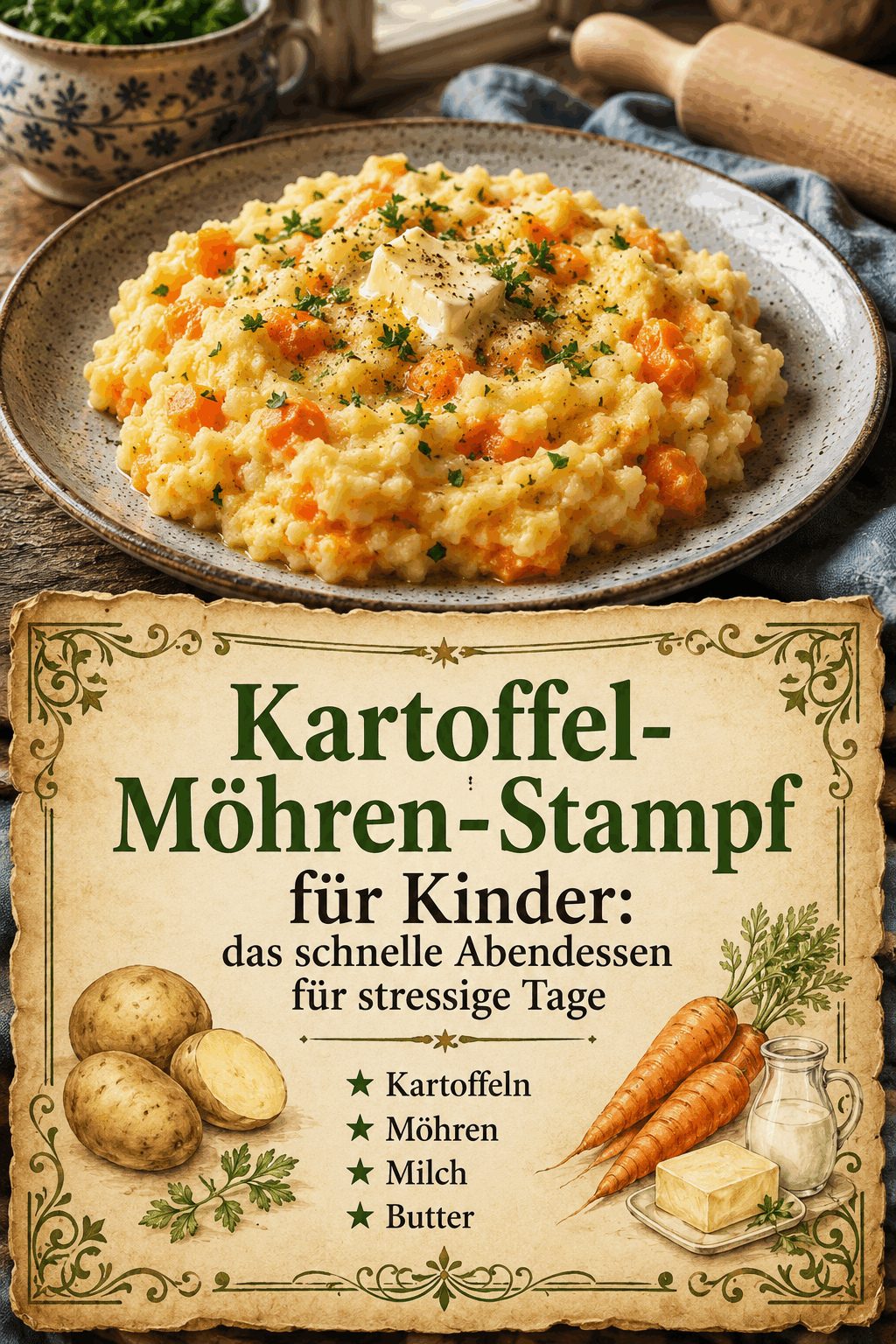 Kartoffeln Möhren Milch Butter