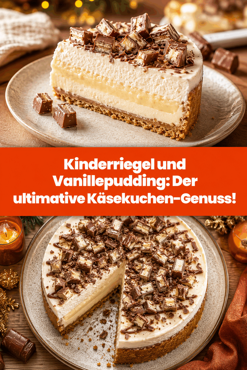 Kinderriegel und Vanillepudding: Der ultimative Käsekuchen-Genuss!