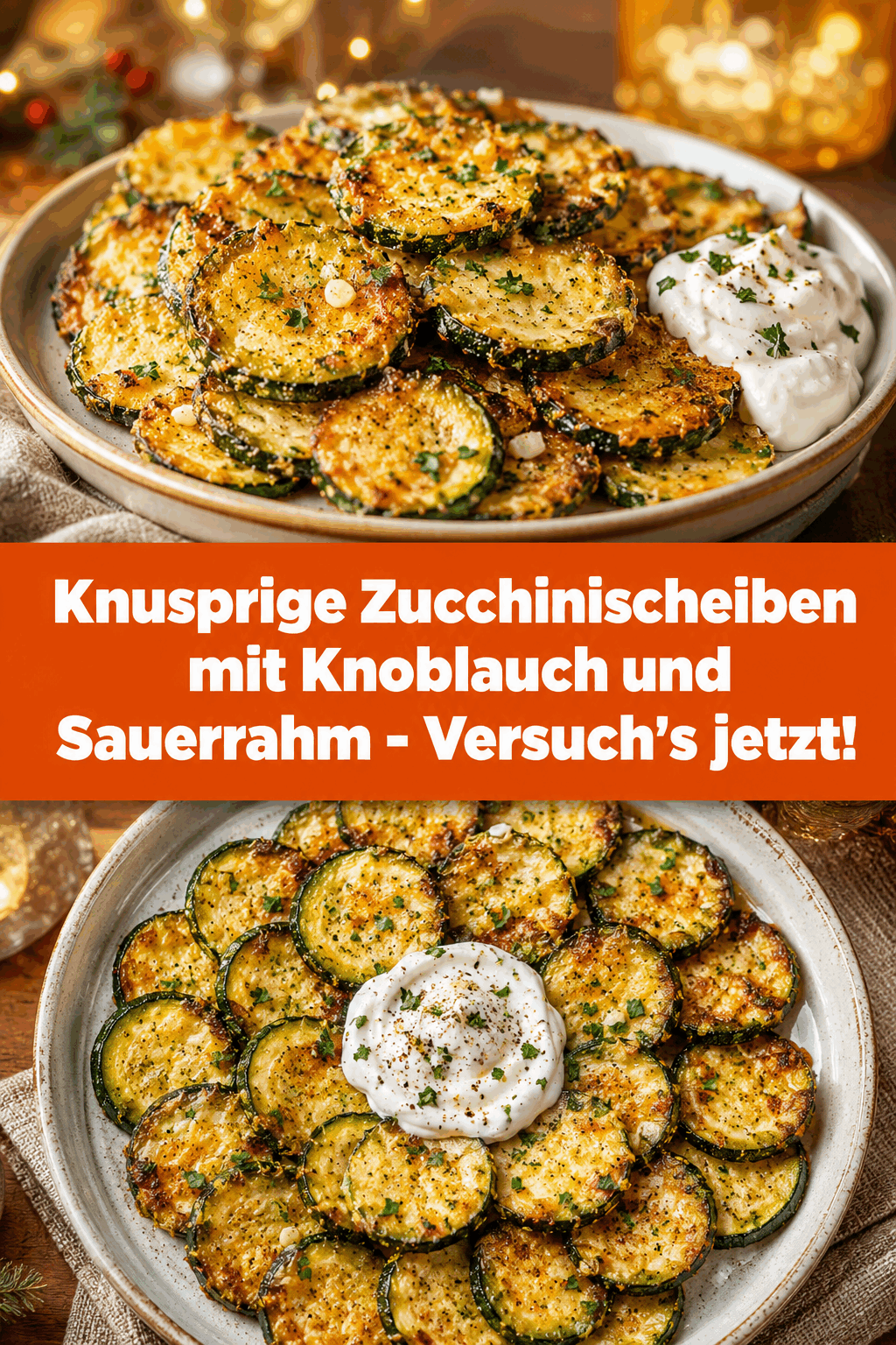 Knusprige Zucchinischeiben mit Knoblauch und Sauerrahm – Versuch’s jetzt!
