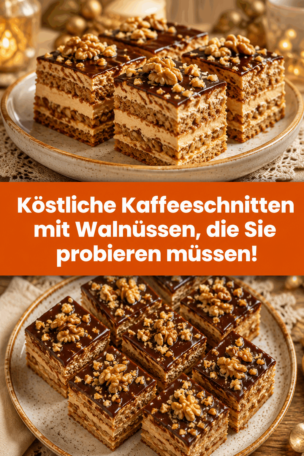 Köstliche Kaffeeschnitten mit Walnüssen, die Sie probieren müssen!