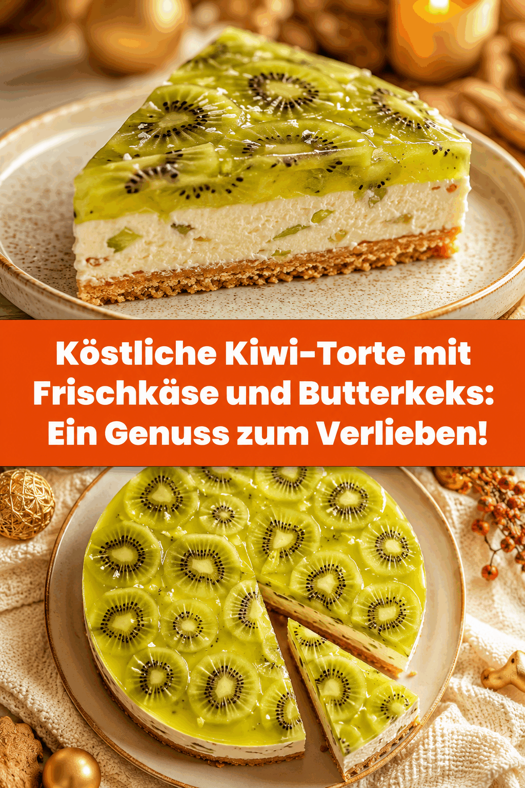 Köstliche Kiwi-Torte mit Frischkäse und Butterkeks: Ein Genuss zum Verlieben!