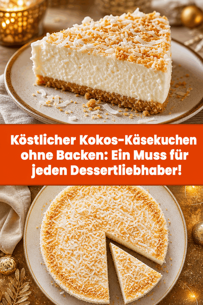 Köstlicher Kokos-Käsekuchen ohne Backen: Ein Muss für jeden Dessertliebhaber!
