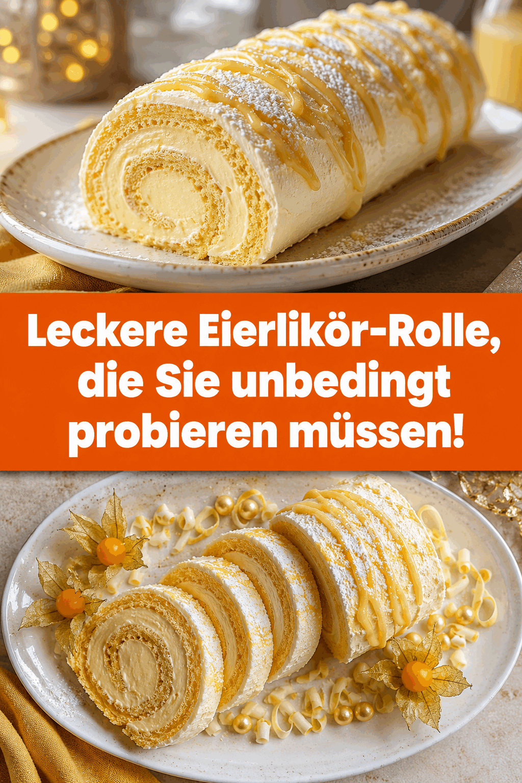 Leckere Eierlikör-Rolle, die Sie unbedingt probieren müssen!