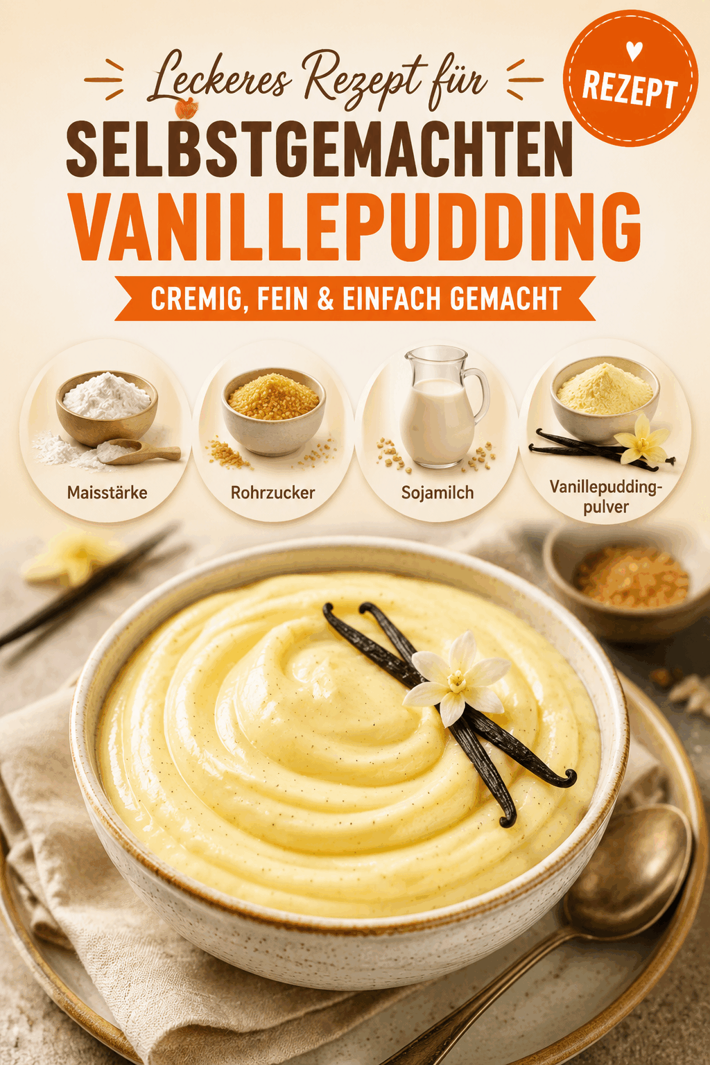 Leckeres Rezept für selbstgemachten Vanillepudding