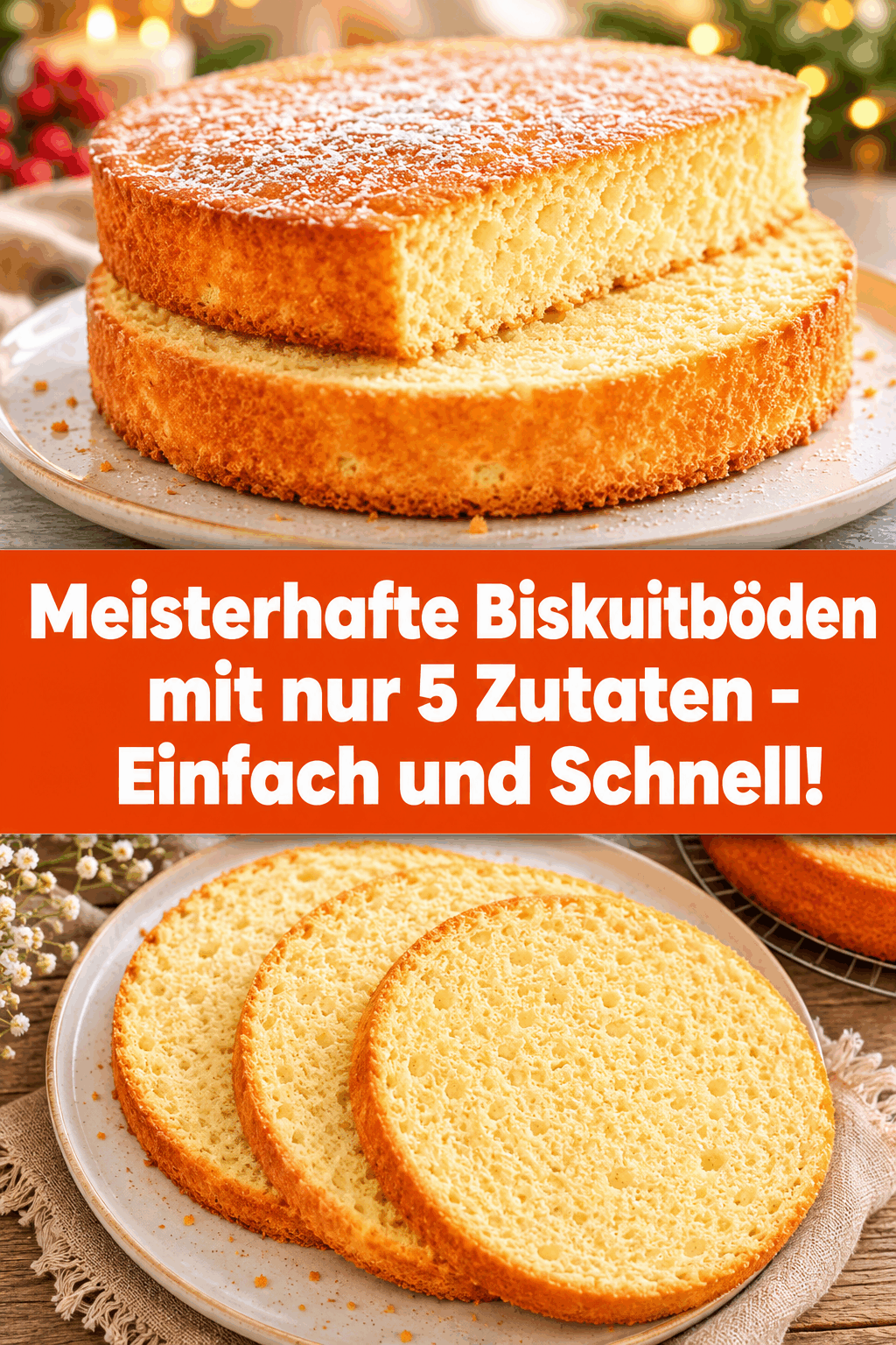 Meisterhafte Biskuitböden mit nur 5 Zutaten – Einfach und Schnell!