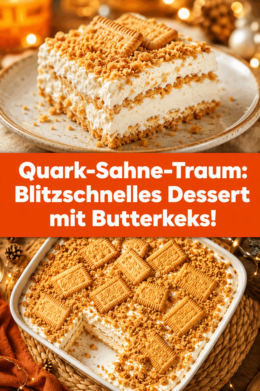 Quark-Sahne-Traum: Blitzschnelles Dessert mit Butterkeks!