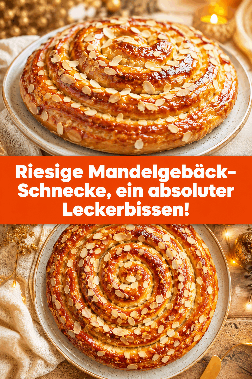 Riesige Mandelgebäck-Schnecke, ein absoluter Leckerbissen!