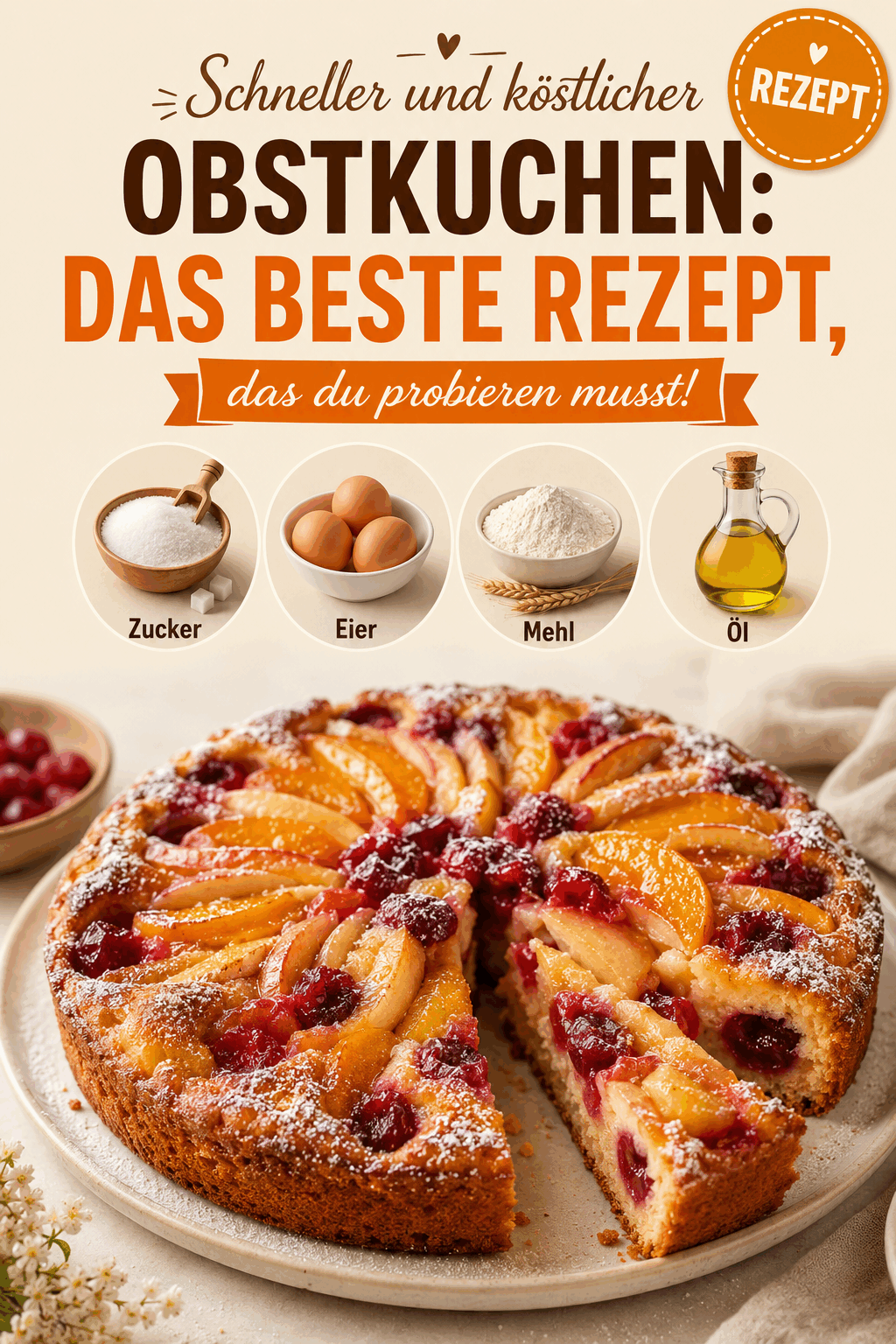 Schneller und köstlicher Obstkuchen: Das beste Rezept, das du probieren musst!