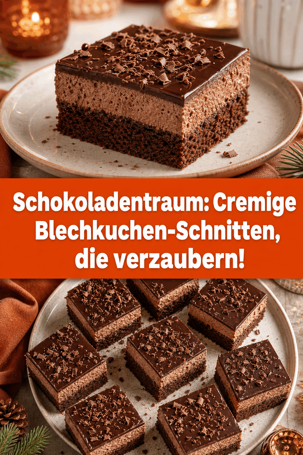 Schokoladentraum: Cremige Blechkuchen-Schnitten, die verzaubern!
