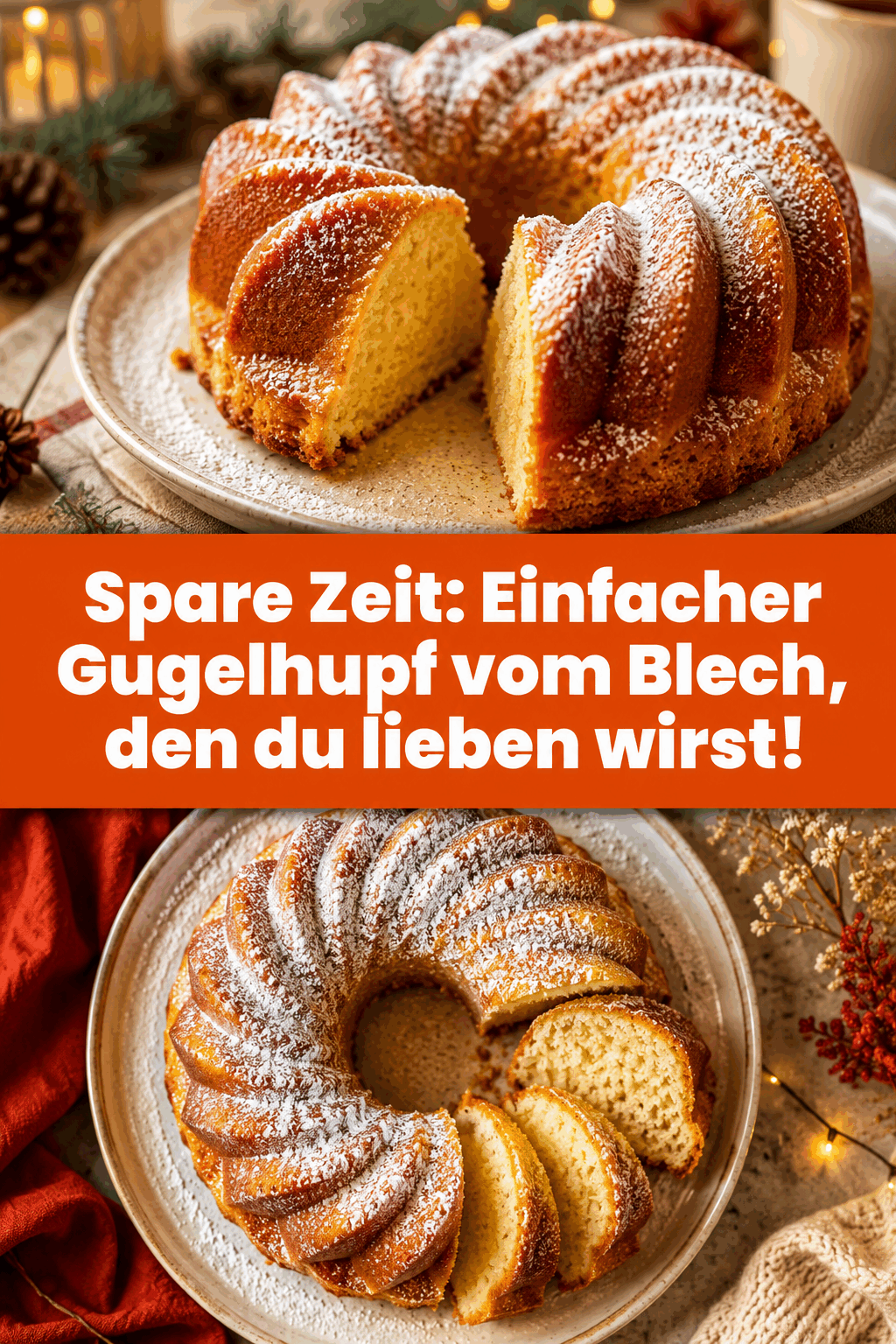 Spare Zeit: Einfacher Gugelhupf vom Blech, den du lieben wirst!