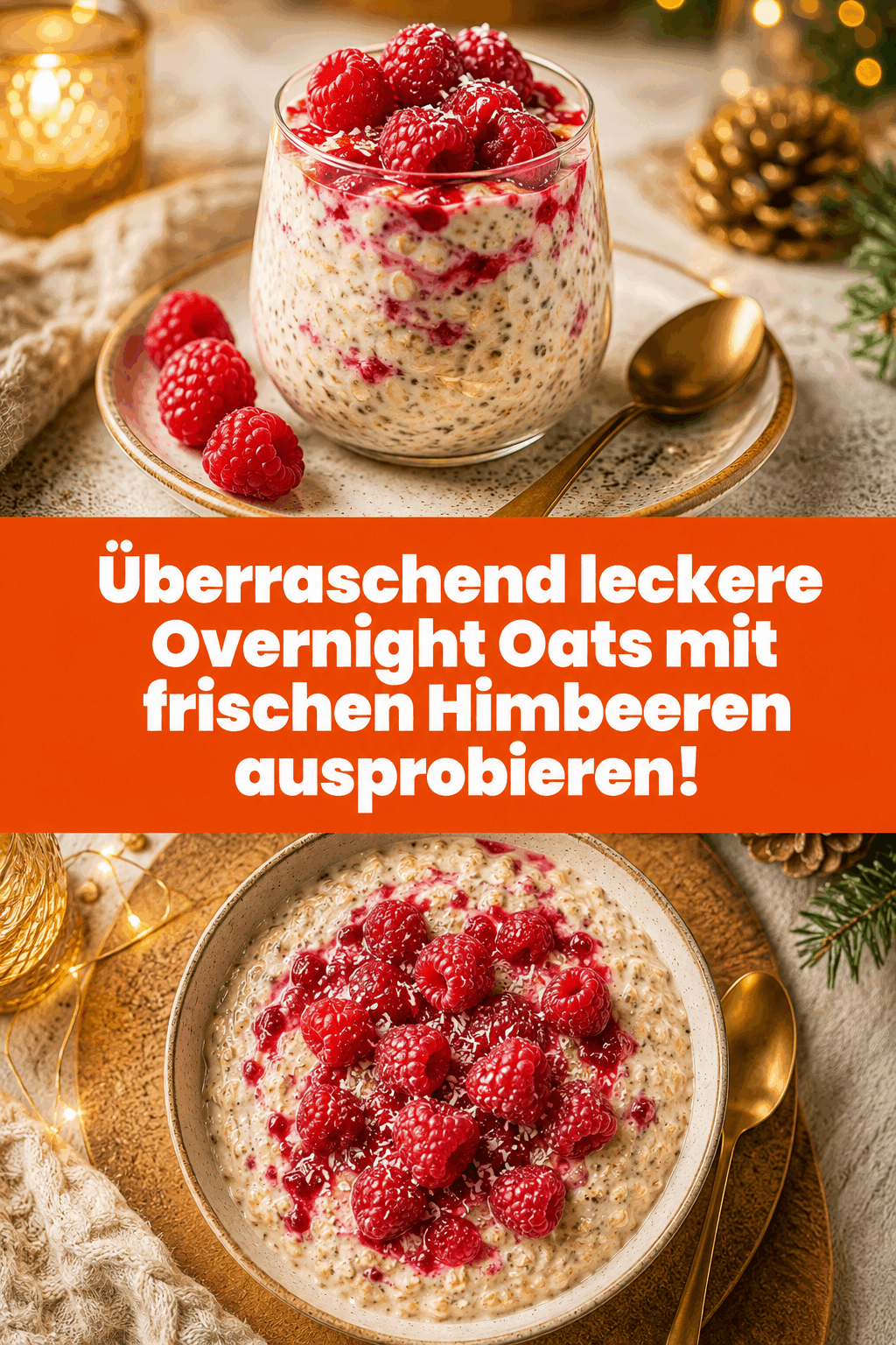 Überraschend leckere Overnight Oats mit frischen Himbeeren ausprobieren!