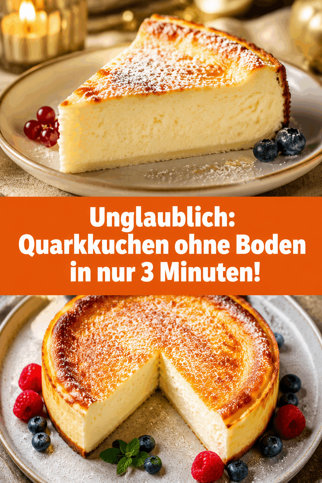 Unglaublich: Quarkkuchen ohne Boden in nur 3 Minuten!