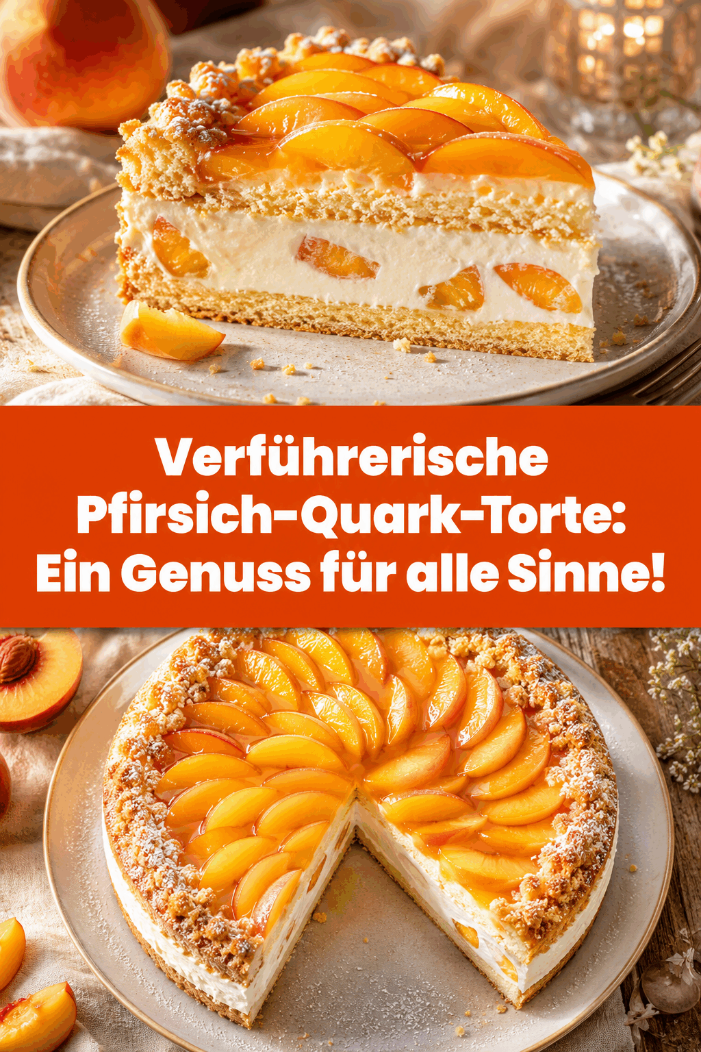 Verführerische Pfirsich-Quark-Torte: Ein Genuss für alle Sinne!