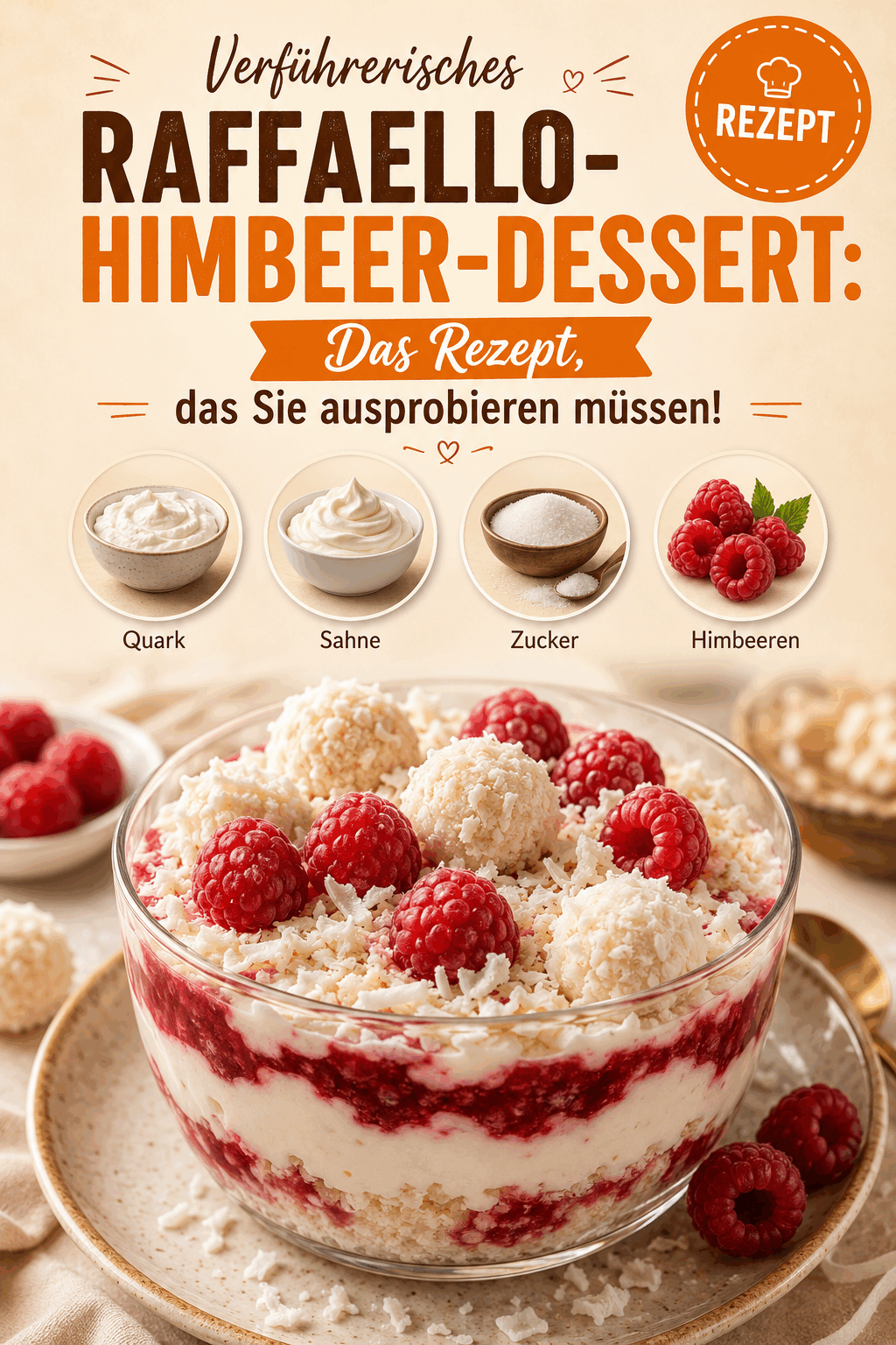 Verführerisches Raffaello-Himbeer-Dessert: Das Rezept, das Sie ausprobieren müssen!