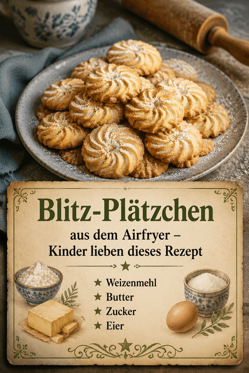 Weizenmehl, Butter, Zucker, Ei
