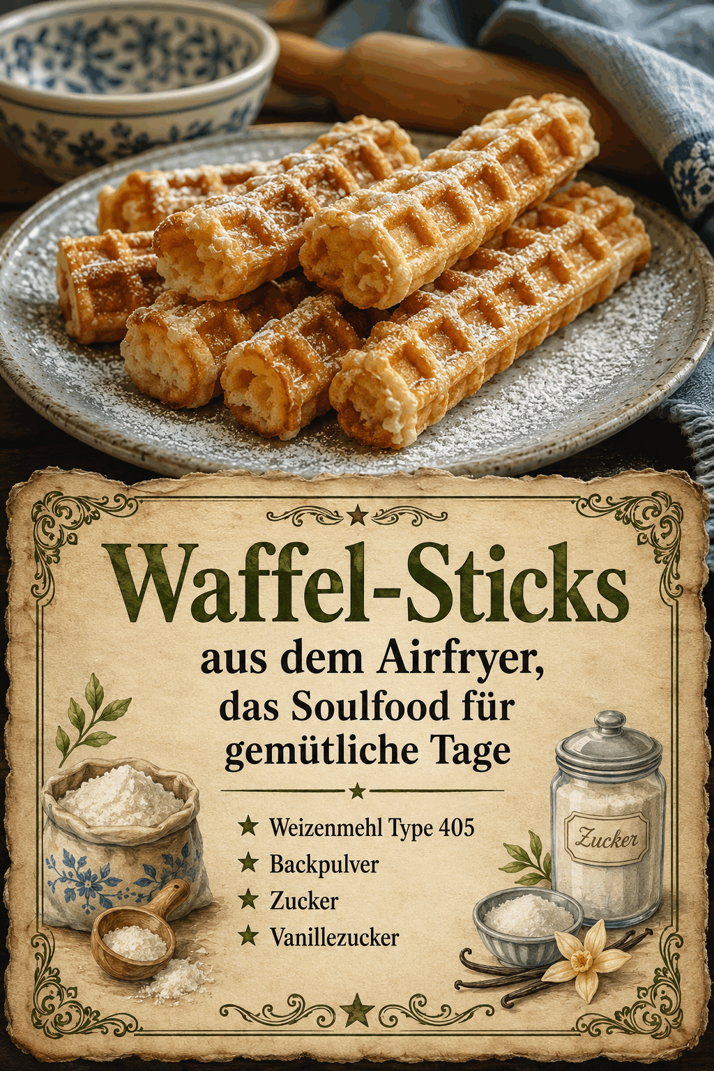 Waffel-Sticks aus dem Airfryer, das Soulfood für gemütliche Tage
