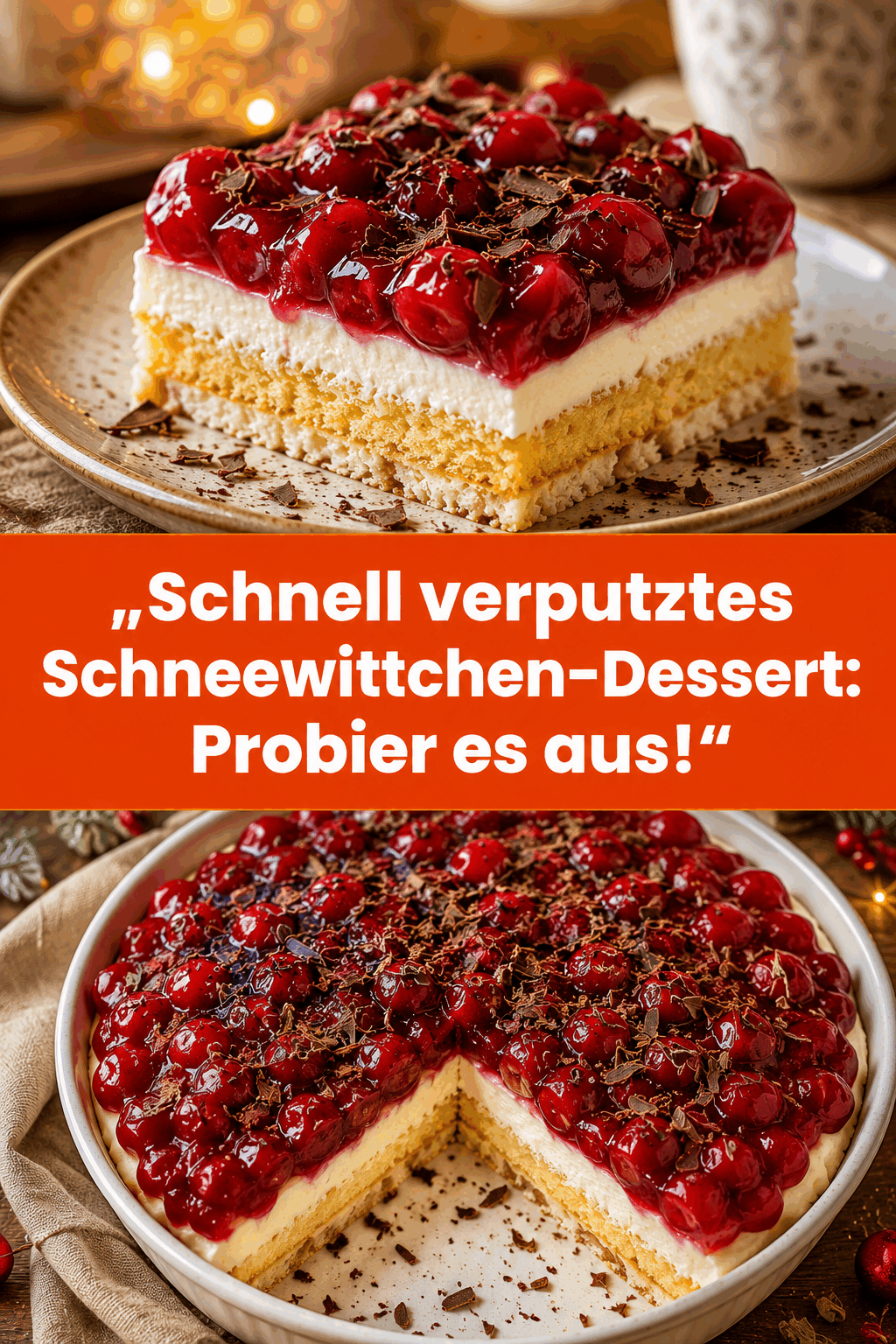 „Schnell verputztes Schneewittchen-Dessert: Probier es aus!“