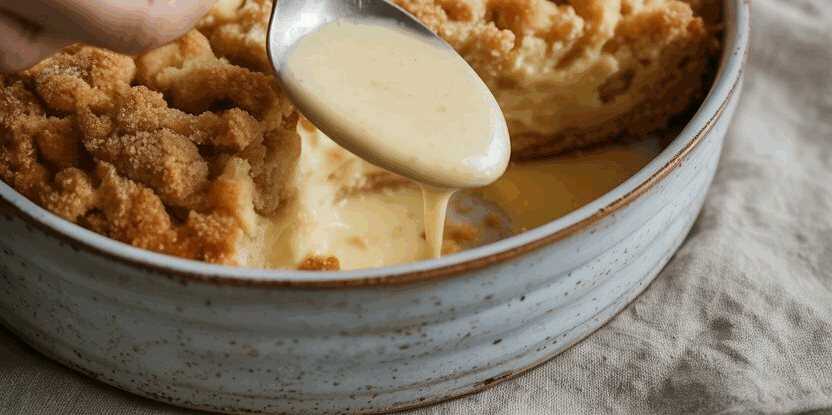 15 Minuten Streuselkuchen mit Vanillepudding ohne Schnickschnack!