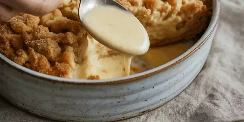15 Minuten Streuselkuchen mit Vanillepudding ohne Schnickschnack!