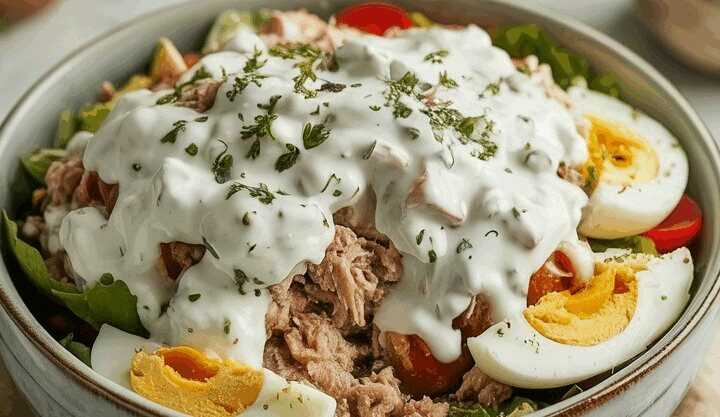 2x in der letzten Woche gemacht, Thunfischsalat mit Ei und Joghurt!