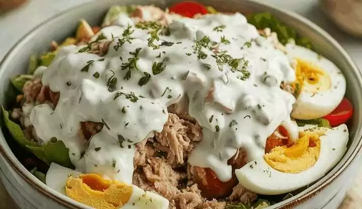 2x in der letzten Woche gemacht, Thunfischsalat mit Ei und Joghurt!
