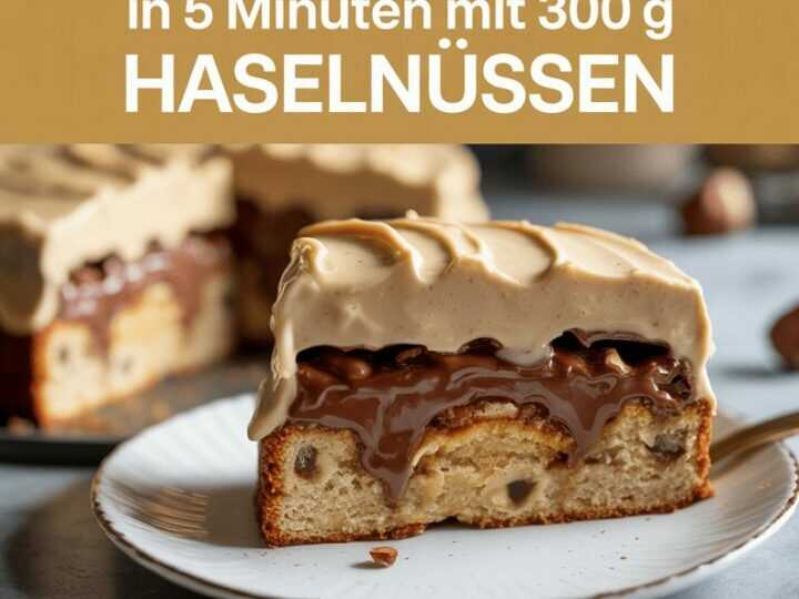 “Dreh dich um Kuchen” in 5 Minuten mit 300 g Haselnüssen