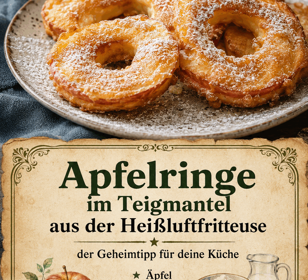 Apfelringe im Teigmantel aus der Heißluftfritteuse, der Geheimtipp für deine Küche