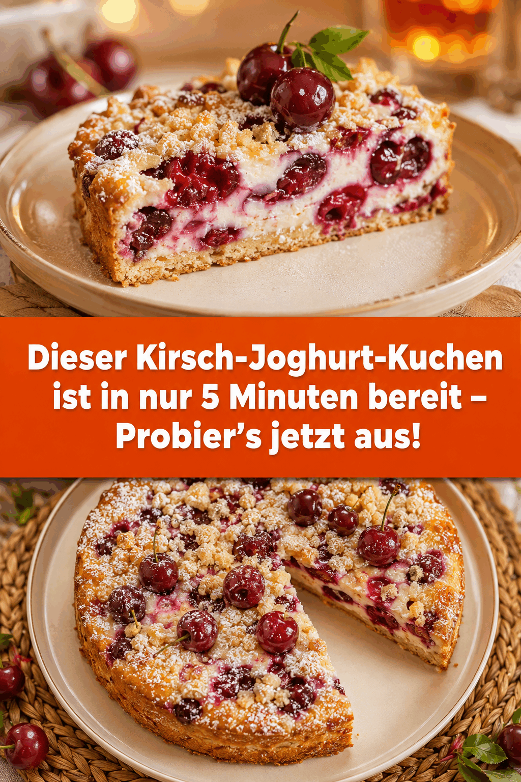 Dieser Kirsch-Joghurt-Kuchen ist in nur 5 Minuten bereit – Probier’s jetzt aus!