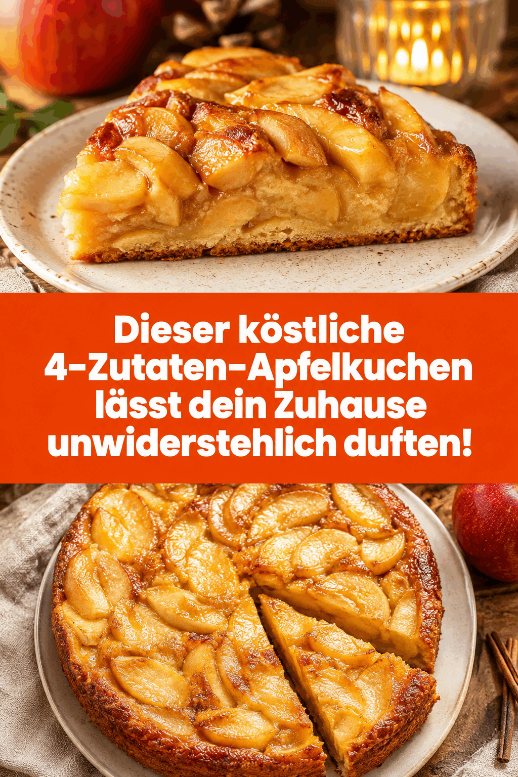 Dieser köstliche 4-Zutaten-Apfelkuchen lässt dein Zuhause unwiderstehlich duften!