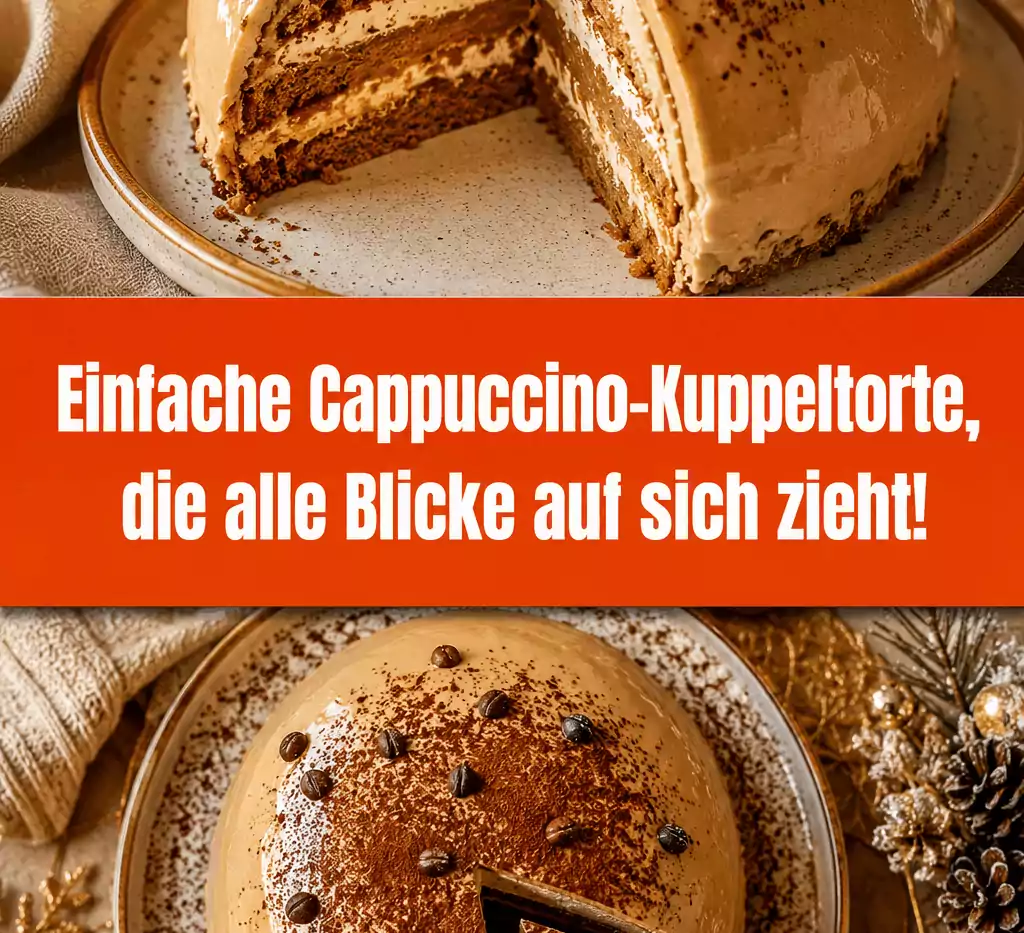 Einfache Cappuccino-Kuppeltorte, die alle Blicke auf sich zieht!
