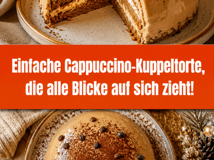 Einfache Cappuccino-Kuppeltorte, die alle Blicke auf sich zieht!