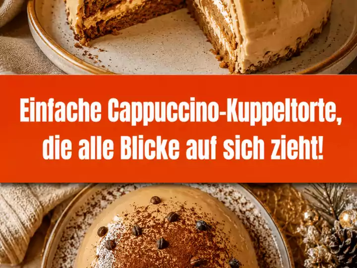 Einfache Cappuccino-Kuppeltorte, die alle Blicke auf sich zieht!