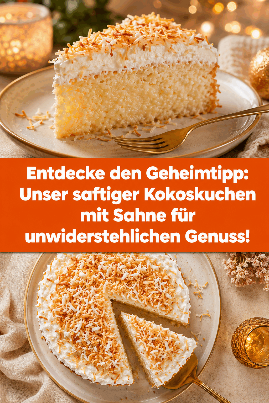 Entdecke den Geheimtipp: Unser saftiger Kokoskuchen mit Sahne für unwiderstehlichen Genuss!
